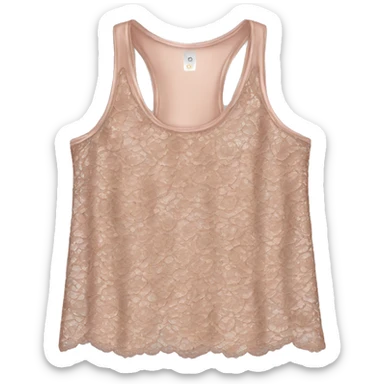 Realistic Isolated rose gold lace tank top clothing. sticker