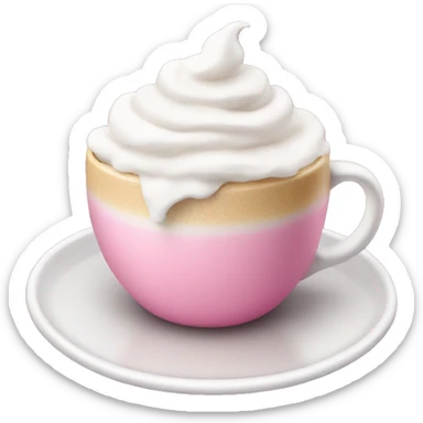 Pink coffee with whipped cream sticker