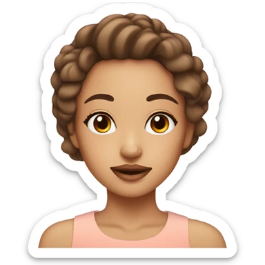 A girl getting an aesthetic facial spa day with brown hair and peach skin  sticker