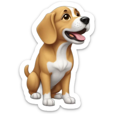 un chien qui fait un pouce en l air sticker