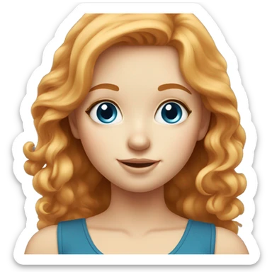 Cute Strawberry blonde blue eyed girl sticker