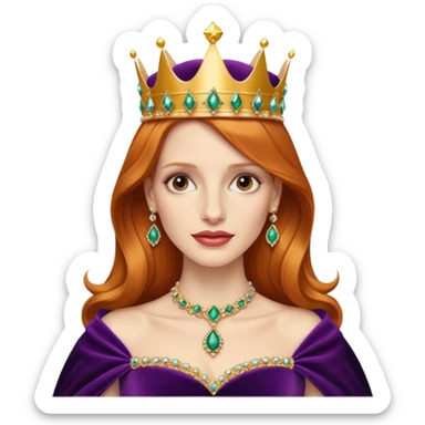 Jessica Chastain, as a queen sticker
