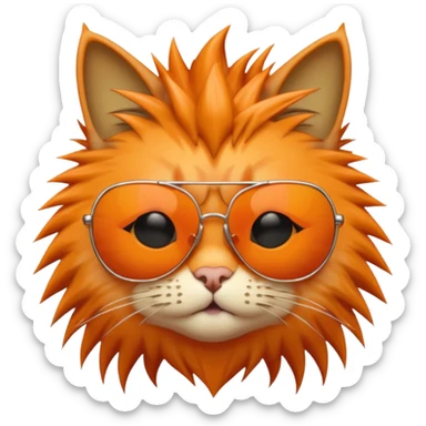 Cat with sunglasses and spiked hair sticker