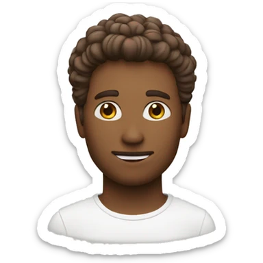 Homme blanc, qui a une fleur dans les cheveux brun sticker