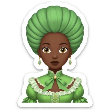 marie Antoinette green fashion dark skinned woman sticker