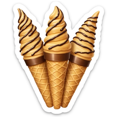 Add chocolate drizzle on top of the crispy golden churros, put then on a cone pakage sticker