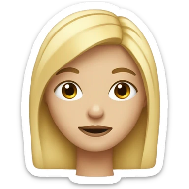 Face of a blonde girl, pretending that she doesn't care sticker