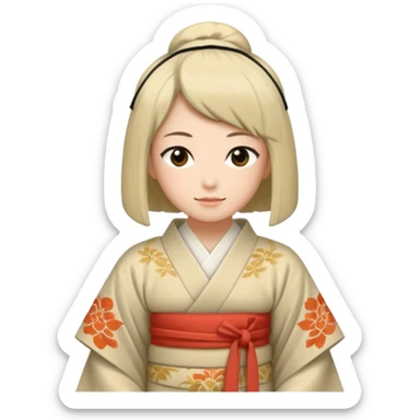 lesbian-scholar-in-the-heian-era wearing Beige sticker