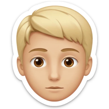 Un garçon blond aux yeux marrons de 13 ans qui tient avec ses mains un L avec des cœurs autour de son visage sticker