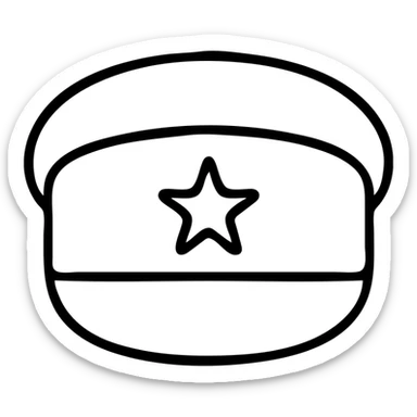 Communist cap with red star sticker