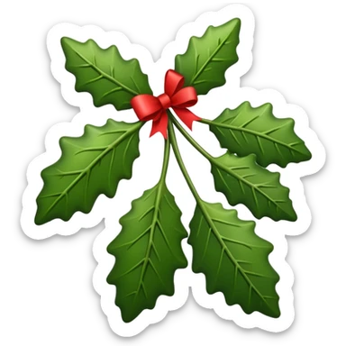 mistletoe with red ribbon sticker