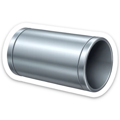 A shiny silvery iron metal pipe sticker