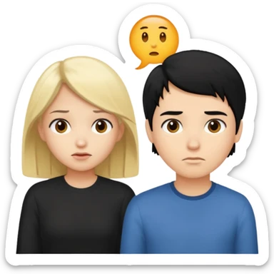 black hair girl ignore blond hair boy sticker