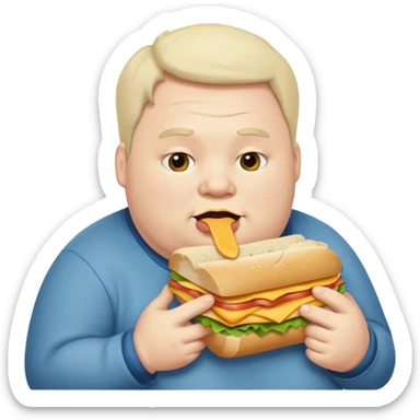 funny and faty man eat sticker