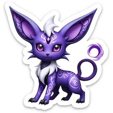 Shiny Exotic Badass Mysterious Gothic Espeon-Absol-Pokémon-Fakémon-hybrid-creature (full body) sticker