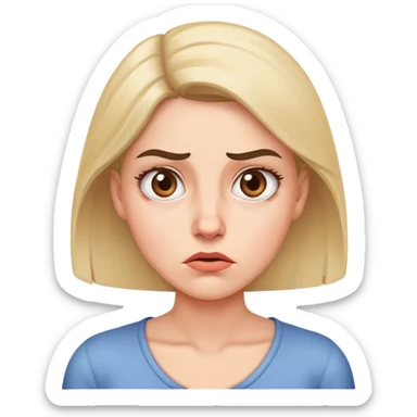 Woman with hand on cheek, confused facial expression with raised eyebrow sticker