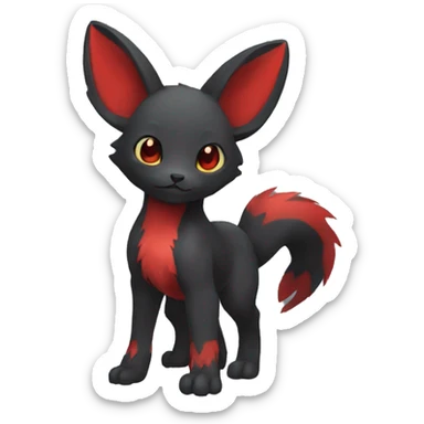 Cute cool black red animal hybrid Fakemon full body sticker