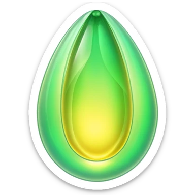 glowing green magical cocoon with yellow aura, translucent, soft curves, magical symbol sticker