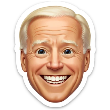 Joe Biden, grinning, teeth sticker