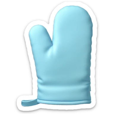 Realistic pastel blue oven mitt sticker