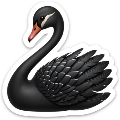 Shining black swan sticker