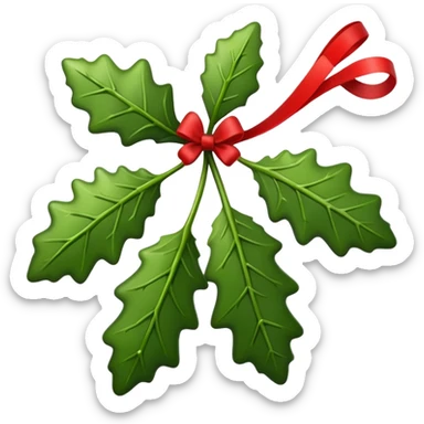 mistletoe with red ribbon sticker