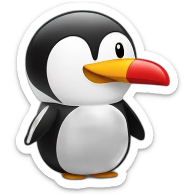 Pingouin with the color black,white and red with air conditioner  sticker