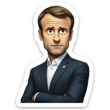 Emmanuel Macron looking anxious sticker