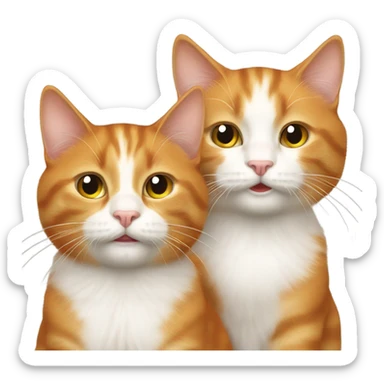 Two ginger cats one light with white fur and one deep ginger and abit smaller sticker