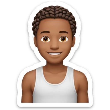 Je veut un garçon qui a des  tresse mi long c un renoi il porte un débardeur blanch sticker