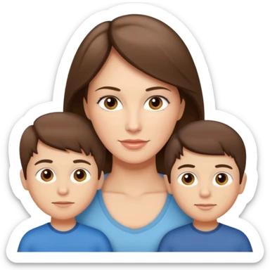 Light brunette beautiful fit mom with 3 sons sticker