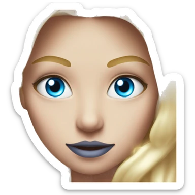 magical diva with thin pink andromedan face long blonde hair and blue eyes glowing third eye sticker