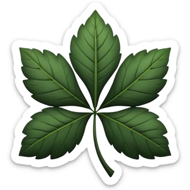 Trébol completamente negro cinco hojas  sticker