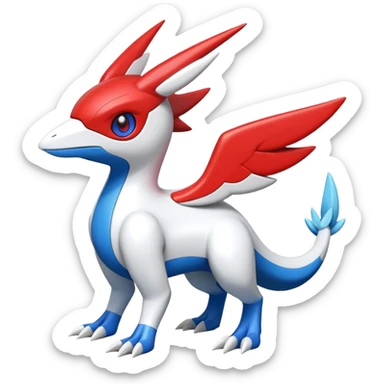 Cute Shiny Guilmon-Silvally-Latias-Fakémon-hybrid-creature (full body)  sticker