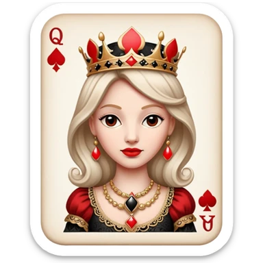 head of queen of clubs no background sticker