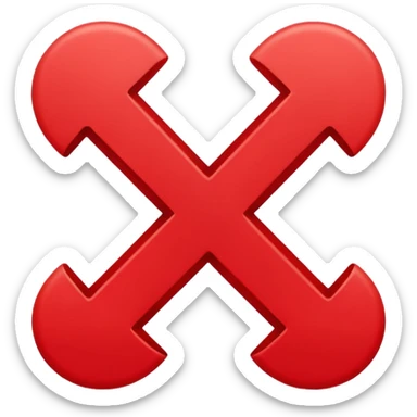 general red x symbol, make it a bit slim sticker