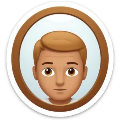 a man stading in front of mirror sticker