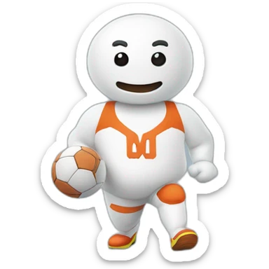 Un bonhomme an habit de sport qui fait un saltot sticker