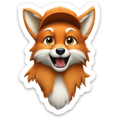 Jeune Furry renard / mignon / allongé / musclé / casquette yankees  sticker