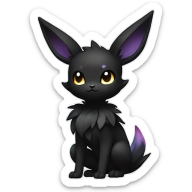 Dark Black Edgy Kawaii Eeveelution-Cute-Pokémon-fusion full body sticker