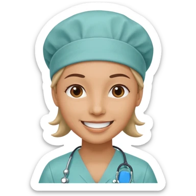doctor with scrub hat sticker