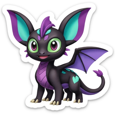 Meloetta-Noibat-Spyro-Toothless-Stitch-Pokémon-Fakémon-creature-hybrid sticker