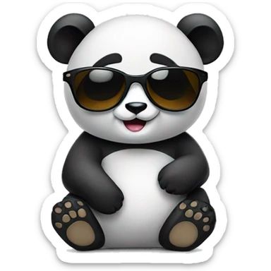 panda with sunglasse sticker