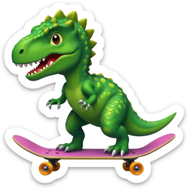 Dinosaur on a skateboard sticker