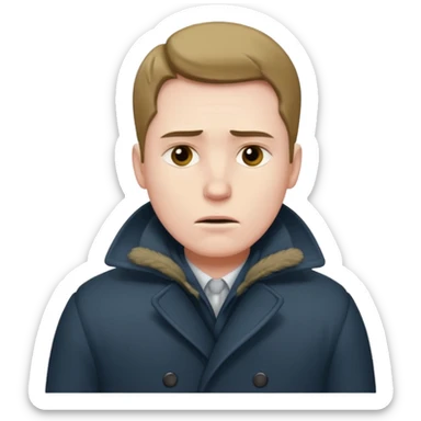 man feeling cold sticker