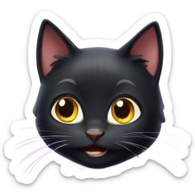 amazed magical black cat  sticker