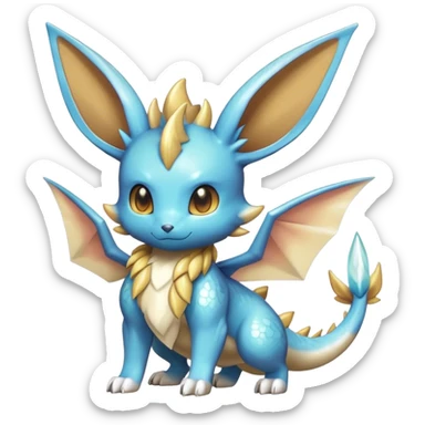 Shiny-Eeveelution-Cute-Fakemon-Dragon-Pokémon-fusion full body sticker