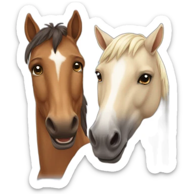 a cat and a horse best friends forever sticker