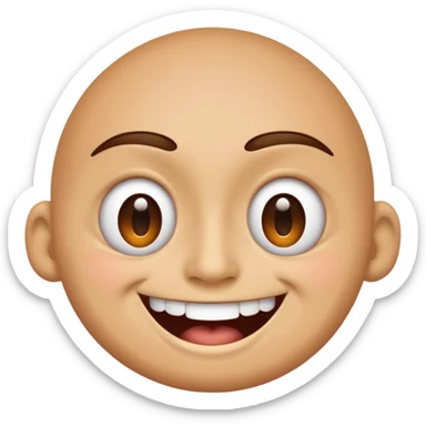 I want an overly excited face that says “I am so excited, I cannot contain. With eyes tightly squeezed closed together and a big grin emoji. With no  eyes  sticker