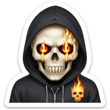 Bro I wanna skull with hoodie on the hoodie has to be on fire and I want matrix blood with the codes and weird numbers spilling out eyes and mouth almost give him a diamond grill in his mouth make it shinny where is the matrix symbols  but trix across his forehead in matrix symbols sticker